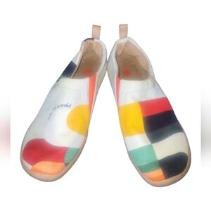 UIN Women's Colorful Art Painted Slip-On Casual Lightweight Sneakers 9